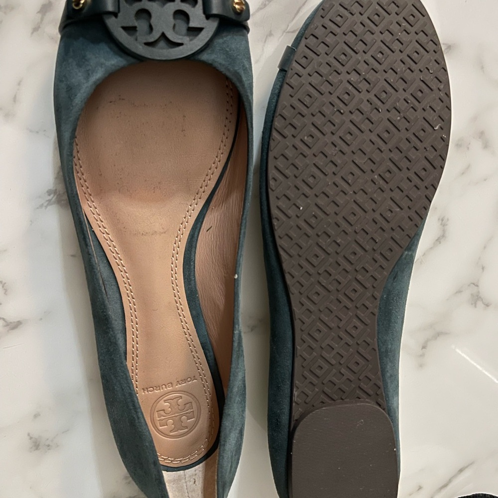 Tory Burch green ballet flat shoes womens size 8